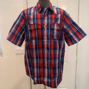 Men's Western Shirt XL Tall Pearl Buttons by Liberty Blues Red Whi…